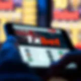 Illustration showing the 1xbet app interface on an iOS device