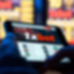 Illustration showing the 1xbet app interface on an iOS device