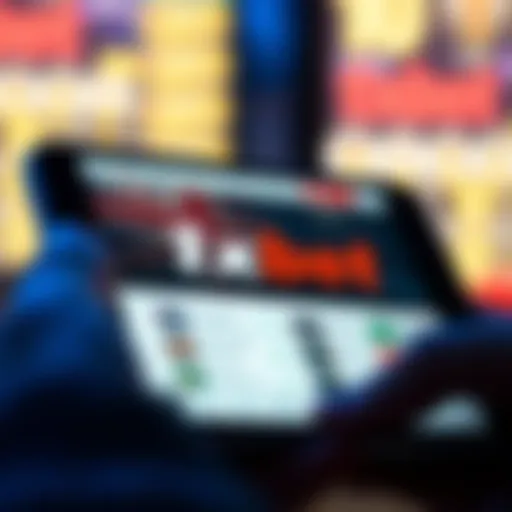 Illustration showing the 1xbet app interface on an iOS device