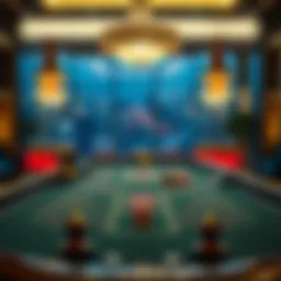 An elegant baccarat table setup at a luxury casino