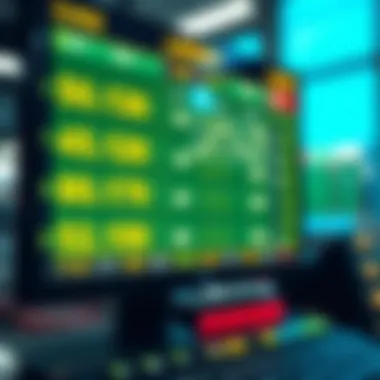 Betting odds display on a digital screen