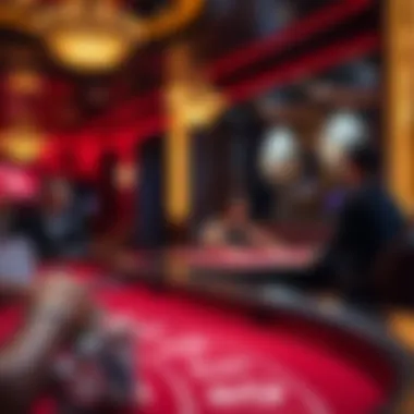 Luxurious casino gaming table with engaging atmosphere.
