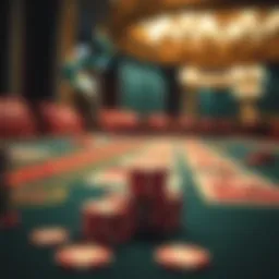 Chips and cards on a baccarat table