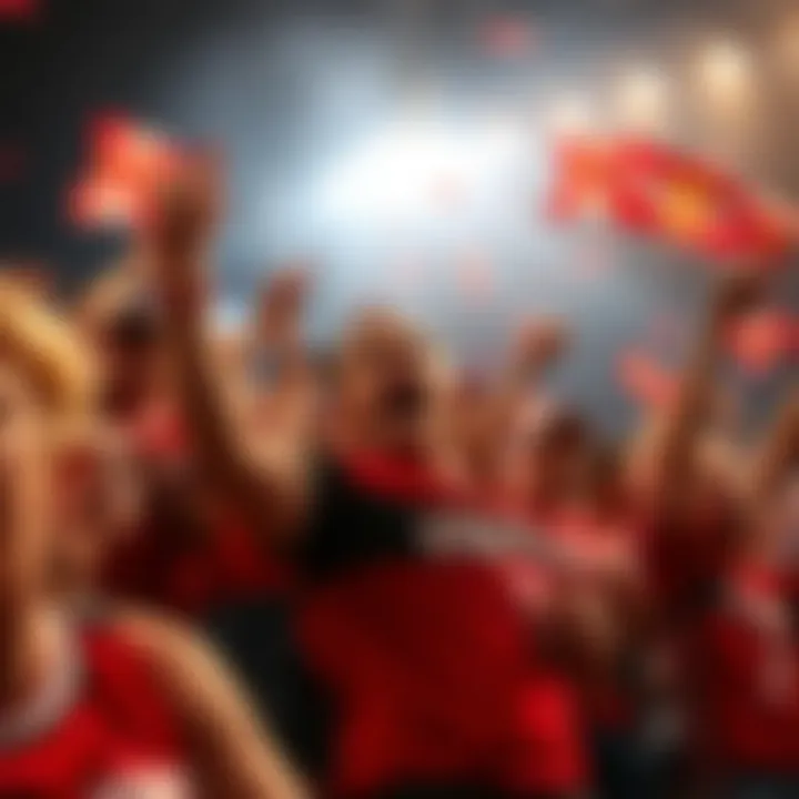 Vibrant Illawarra Hawks fan celebration during a home game