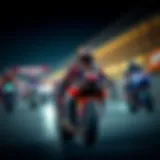 Exciting MotoGP race scene