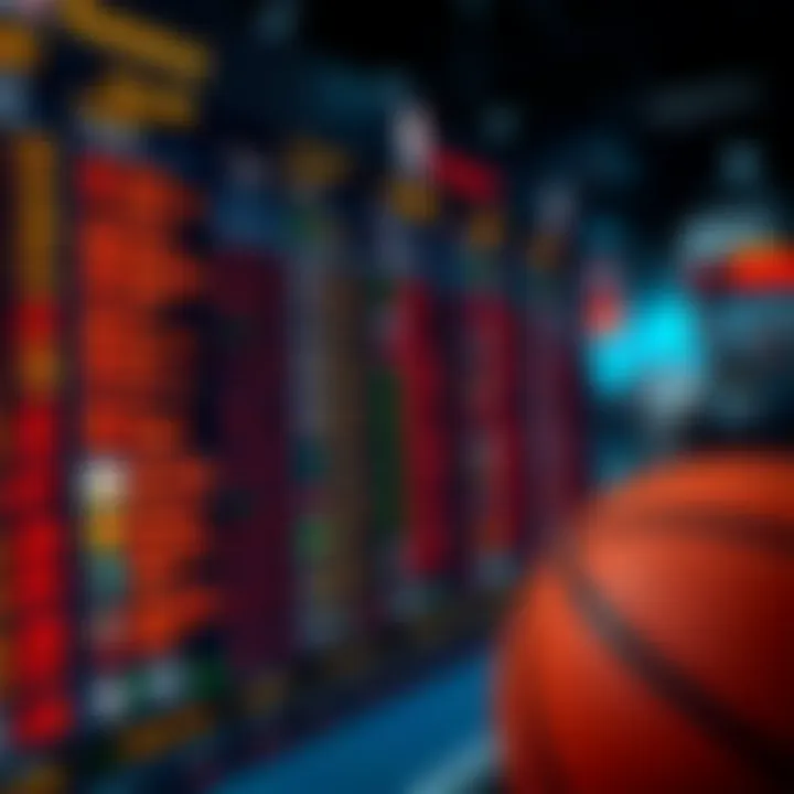 A strategic betting board with basketball statistics and odds displayed.