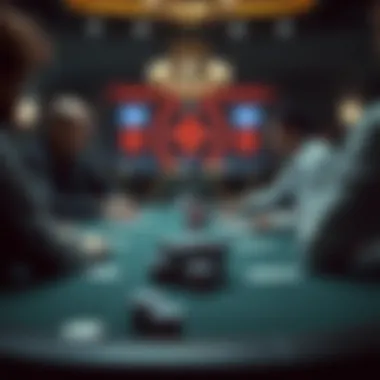 Illustration of a strategic poker gameplay scenario