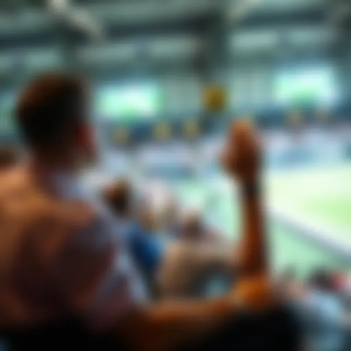 Engaged fans watching a live tennis match